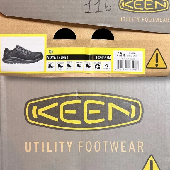 NIB KEEN Utility Women Vista Energy Shift ESD Carbon Toe Work Shoe Black Sz 7D - Picture 7 of 12